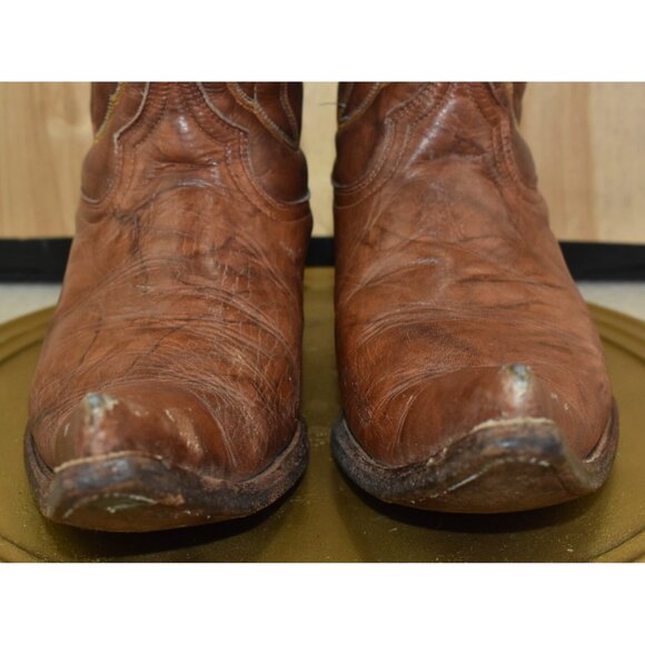 El Besserro Men's Cowboy Boots Size US 8 Mex 27 Brown Pointed Toe -Flaws- - Picture 3 of 15